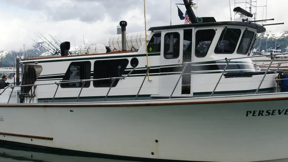 The Fish House's boat at the dock